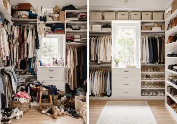 Closet full of items.