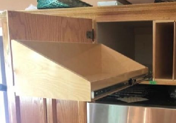 Sloped pull-outs.