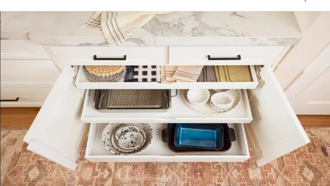 ShelfGenie of Twin Cities provides custom pull-out kitchen shelves.