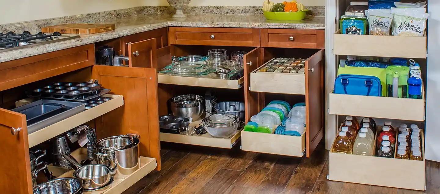 Pantry shelves.