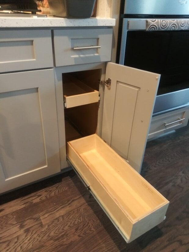 2 level glide-outs in narrow cabinet