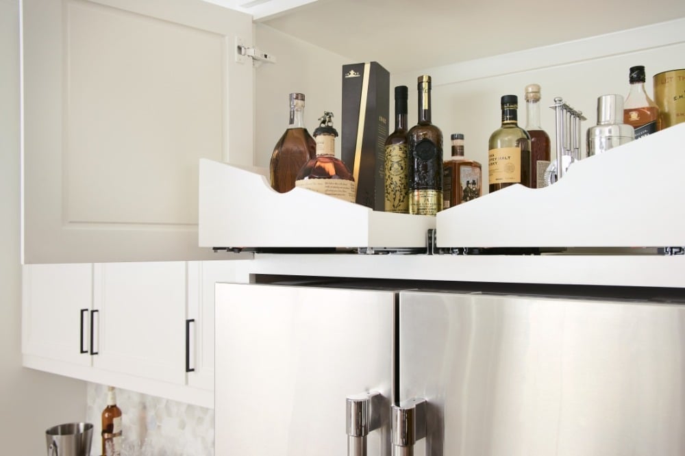 Above refrigerator pullout shelves