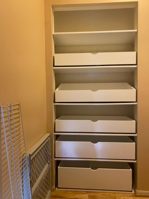 Bottom half of linen closet