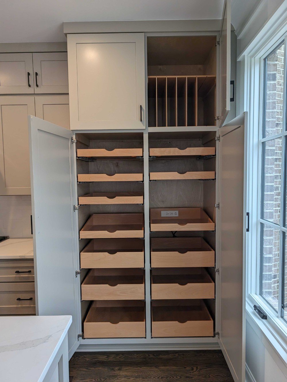Cabinet Pantry with Outlet
