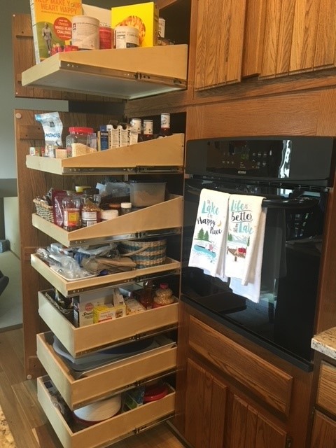 custom pull-out shelves for your existing cabinets, and professionally installed