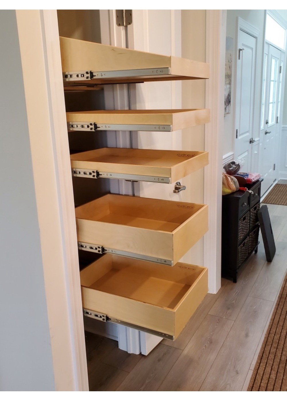 Closet Pantry with glide-outs  - open view