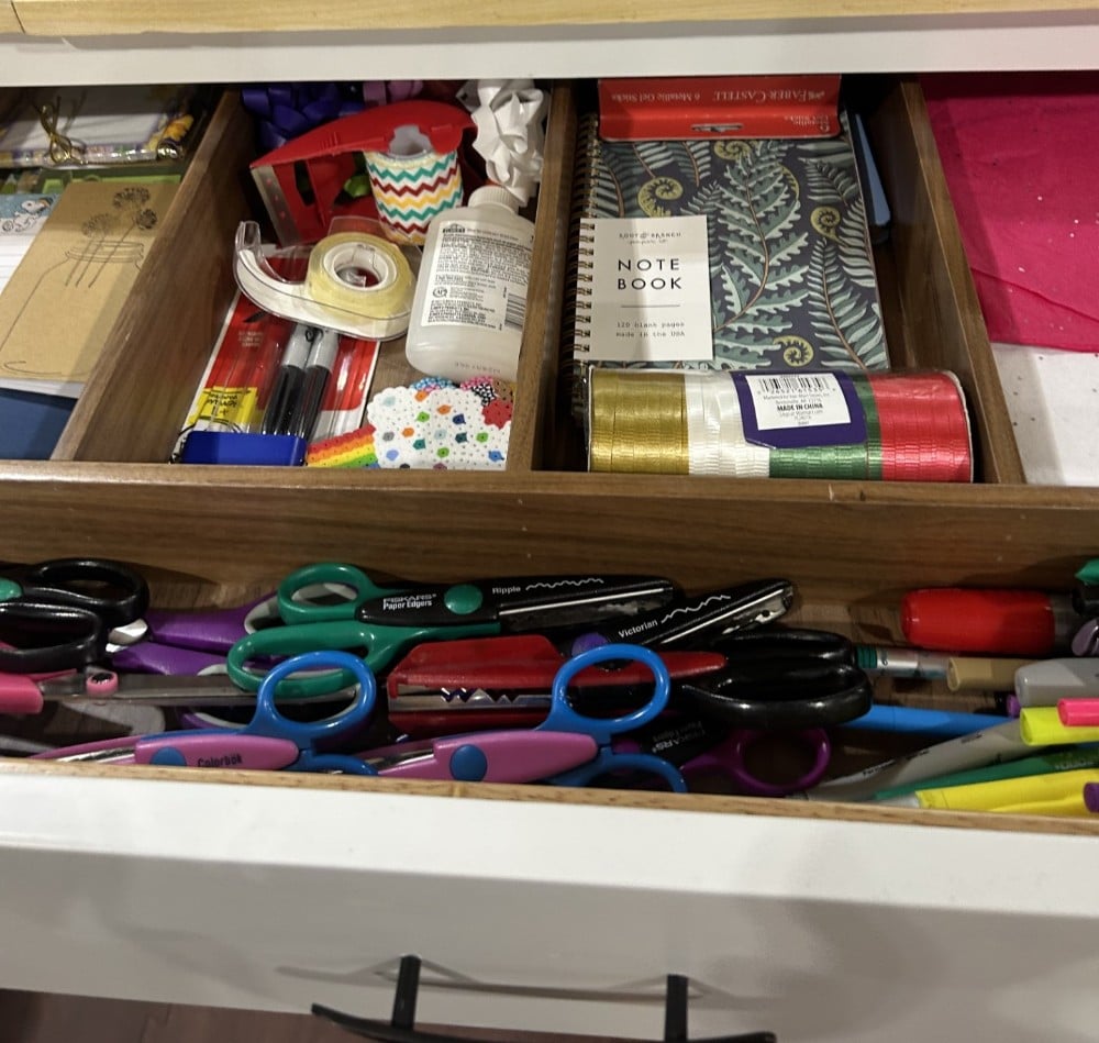 Here is a beautiful designer drawer insert made of walnut. Here we are getting that craft drawer organized.