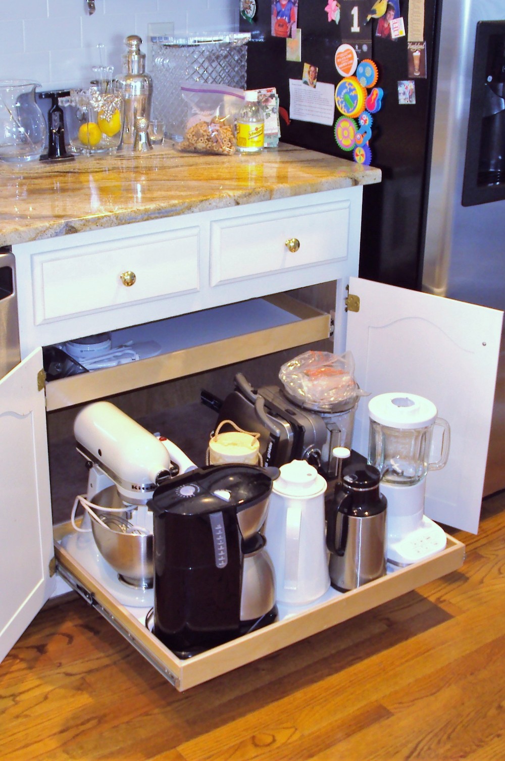 There's nothing more frustrating than having wonderful kitchen appliances but not be able to access them. Even the heaviest of items is of no concern for the high quality construction and hardware of SG GlideOuts.