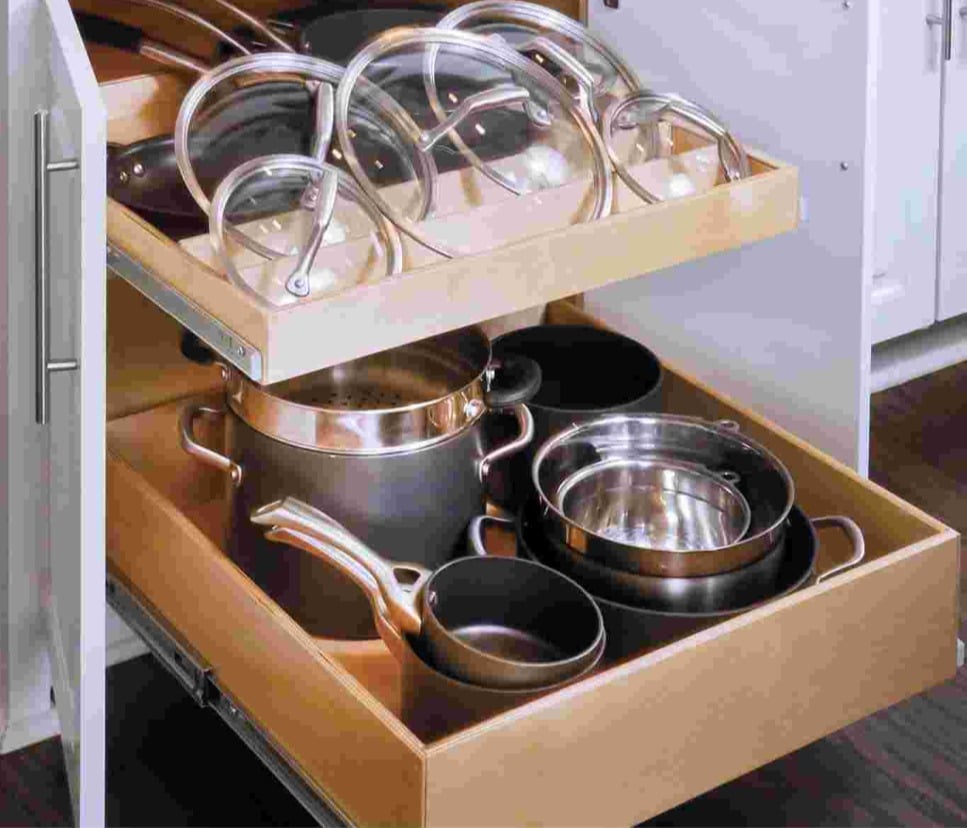 Lower Cabinet Glide-Outs Designed for Pots & Pans
