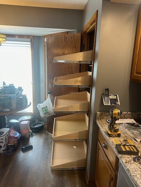 This customer pantry we added slopes to the sides and back so that things won't fall off the back.