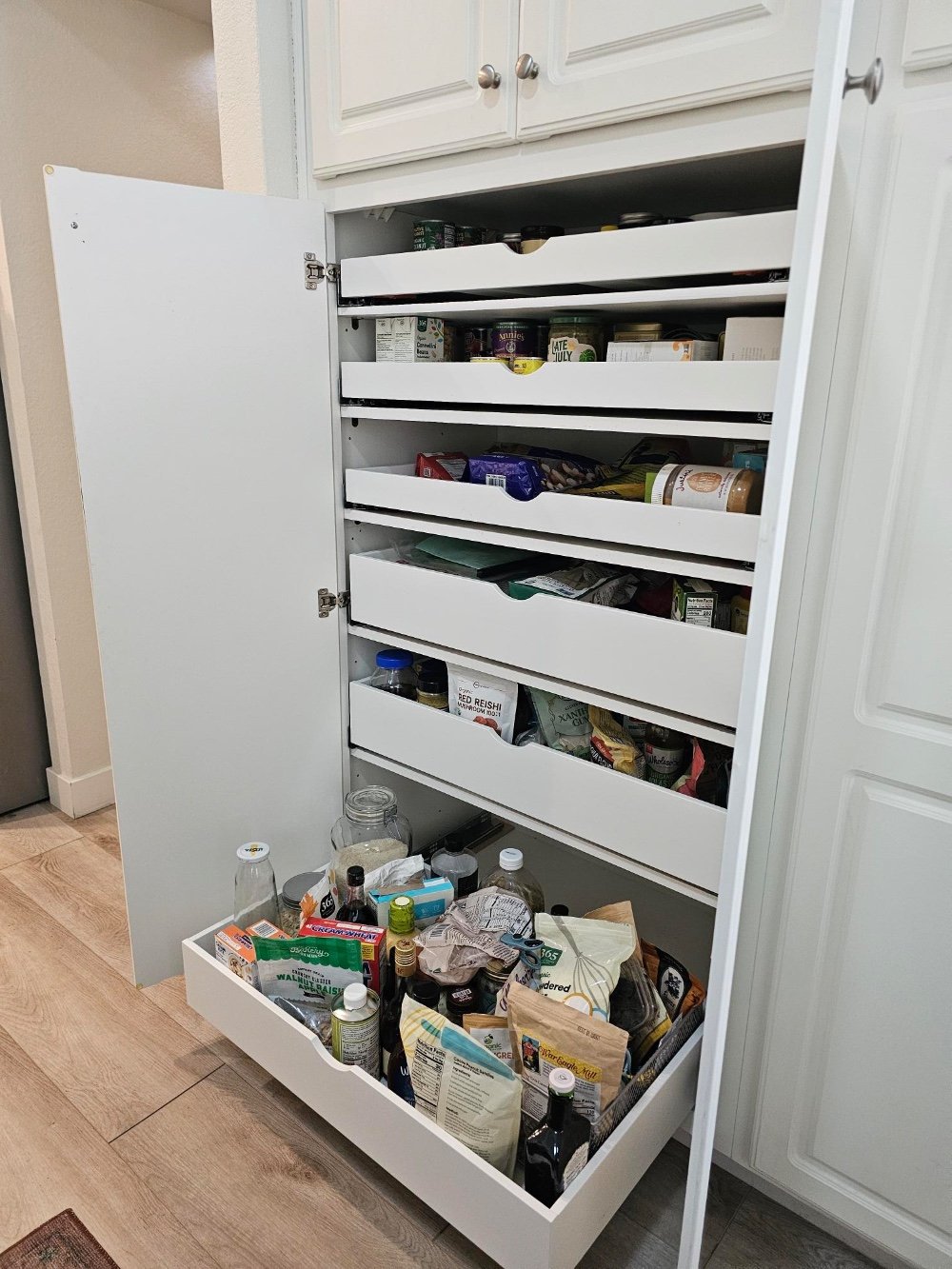 Solutions for deep cabinet pantries
