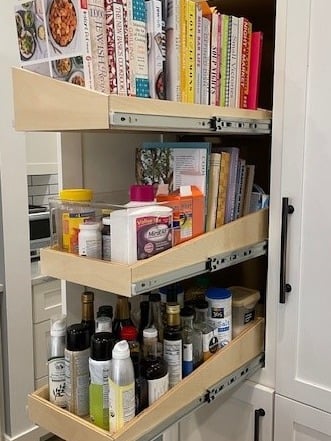 custom pull out shelves for existing cabinets