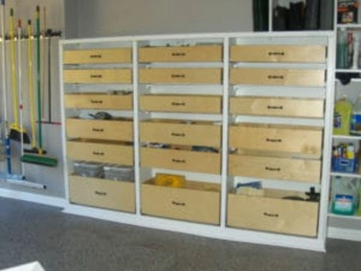 Garage storage organization before and after