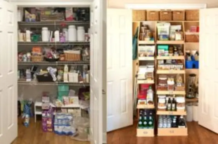 Pantry organization before and after