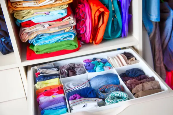 Underwear drawer hack as built-in closet ideas.