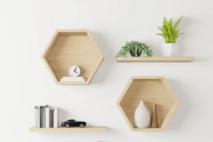 loating shelves look amazing in an entryway, and they easily create a welcoming atmosphere.