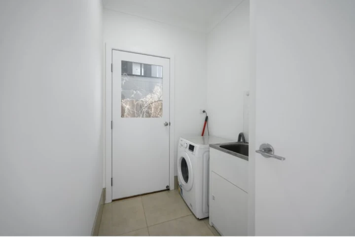Clean laundry room.